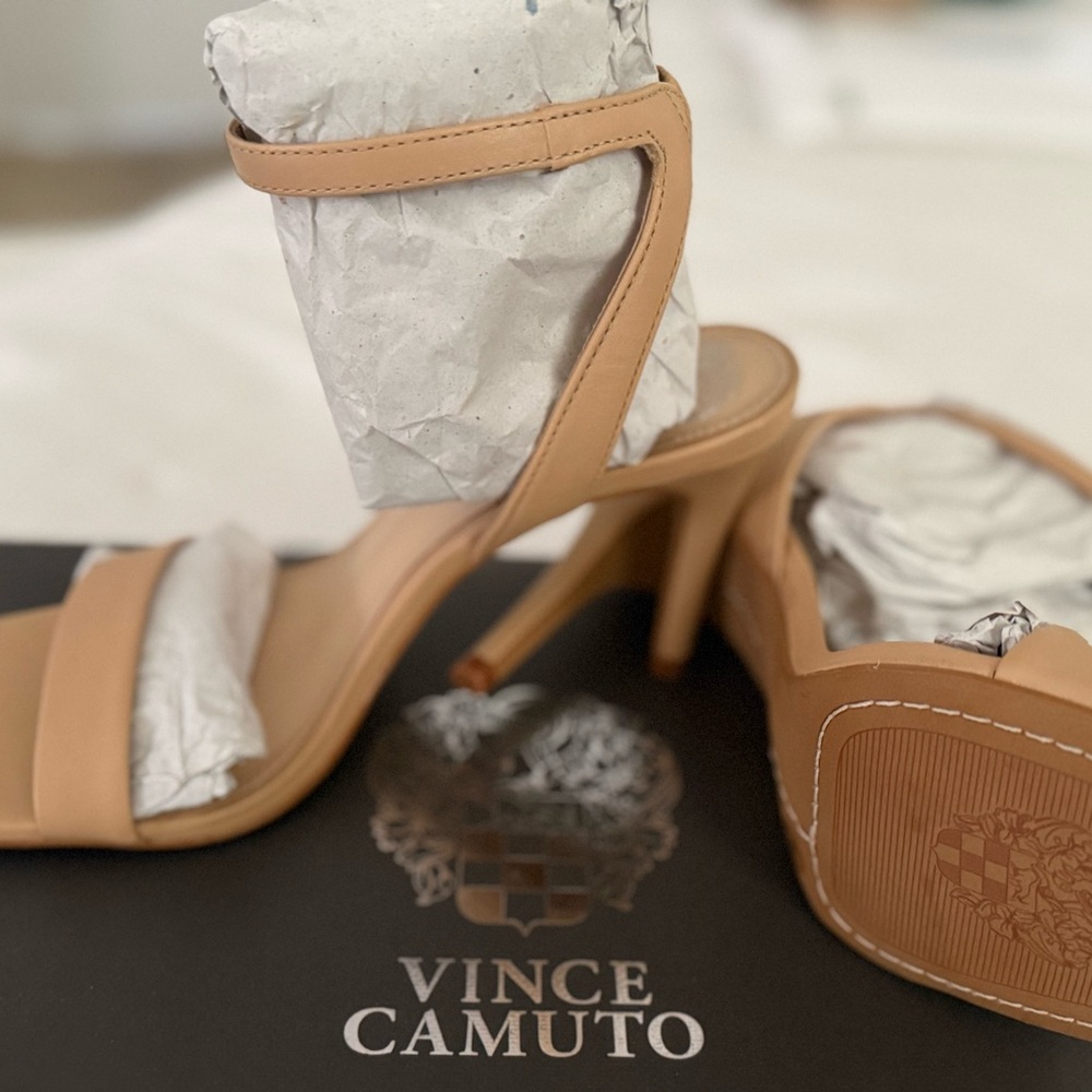 Vince Camuto Neutral Strappy Heels